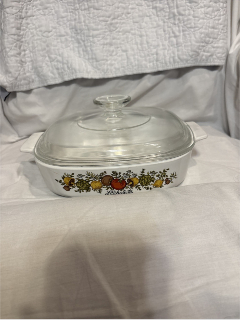Vintage Corning-ware L’Echalote Spice O’ Life Casserole Dish W/lid 1970s (1080)